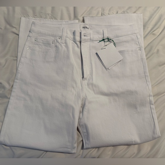 NWT PISTOLA Lennon High Rise Crop Boot - Cloud Vintage White Size 32 - Picture 7 of 7